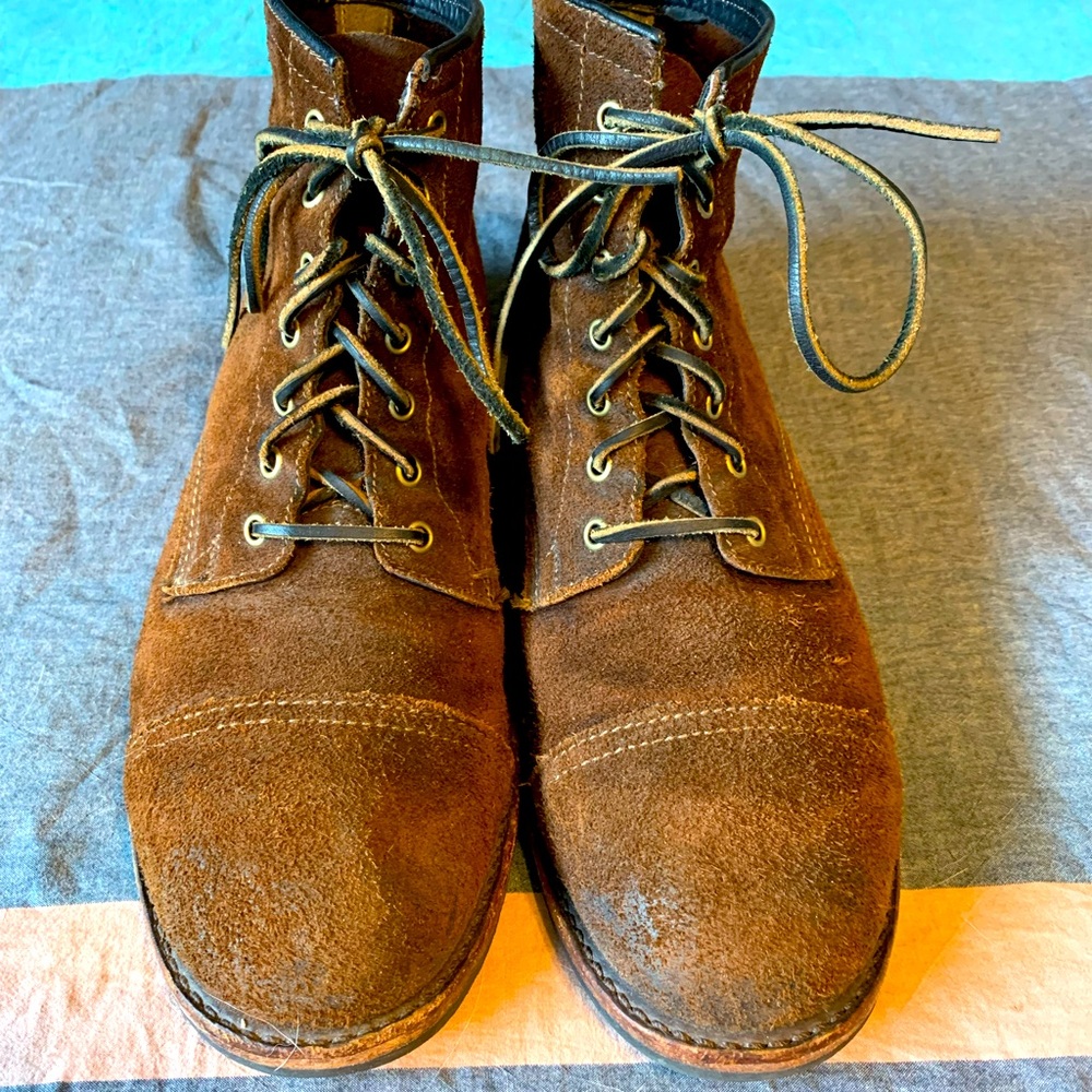 Frye Logan Cap Toe Boot in Suede 13D